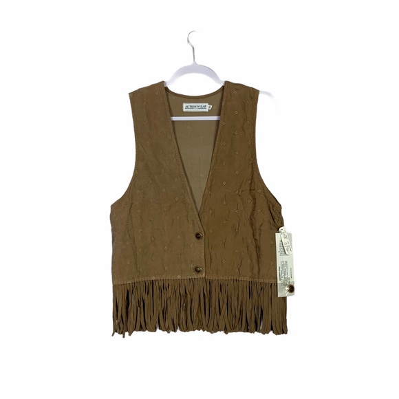 Action Wear Vintage Fringe Western Vest Pants Set - Picture 2 of 14